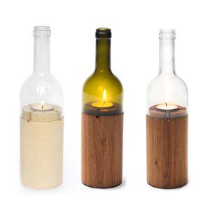 Glas-Windlicht mit Teelicht für warme Lichtstimmung.