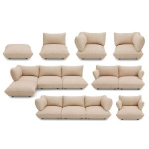 Kompakt, flexibel und gemütlich: die Module des modularen Fatboy Sumo Sofas. 