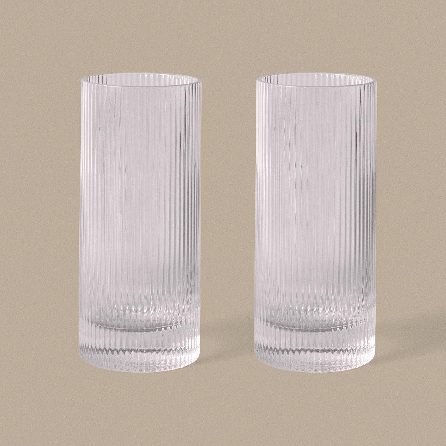Ferm Living - Ripple Highball Gläser 2er Set klar