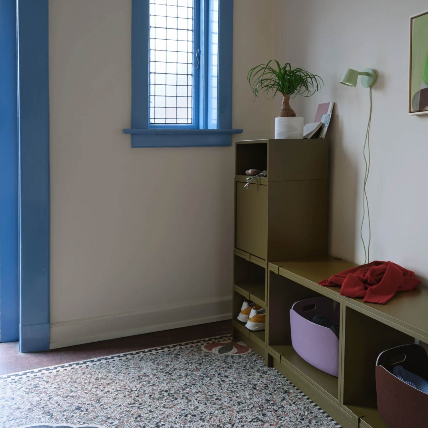 30352 en stacked hallway 1 brown green tip wall light green restore basket dusty lilac dark brown muuto org 103044