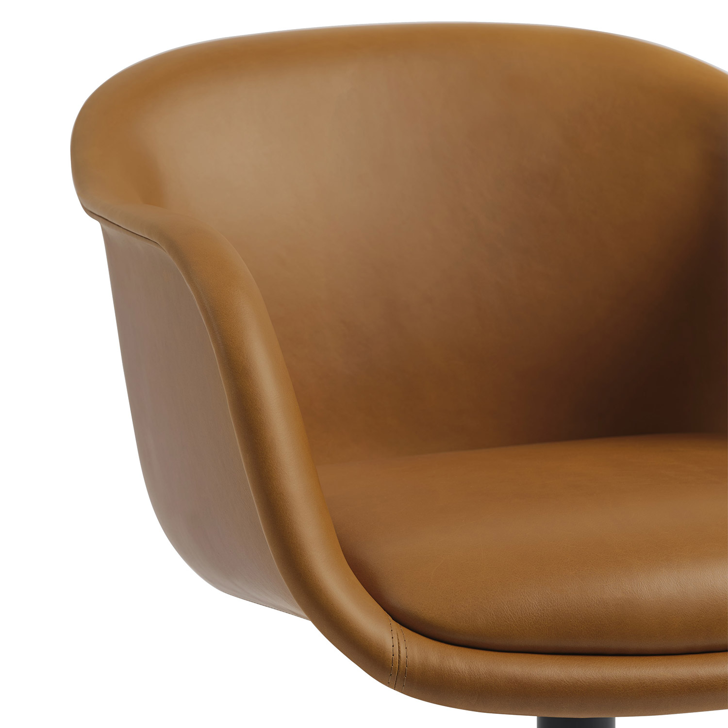 muuto fiber conference armchair  leather cognac black detail 93820