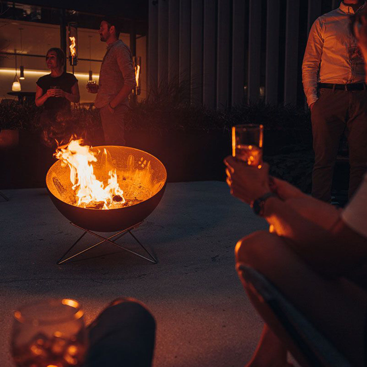 hoefats bowl 70 feuerschale garten lounge brennend 92363