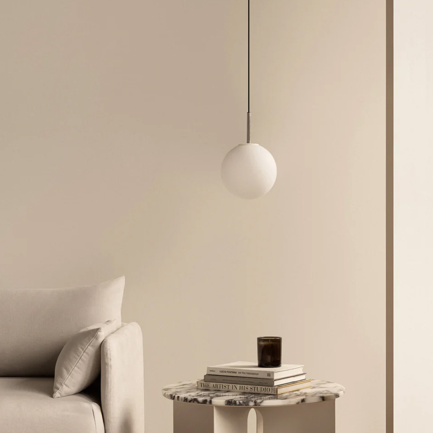 Audo - TR Bulb Pendelleuchte polierter Stahl / matt opal