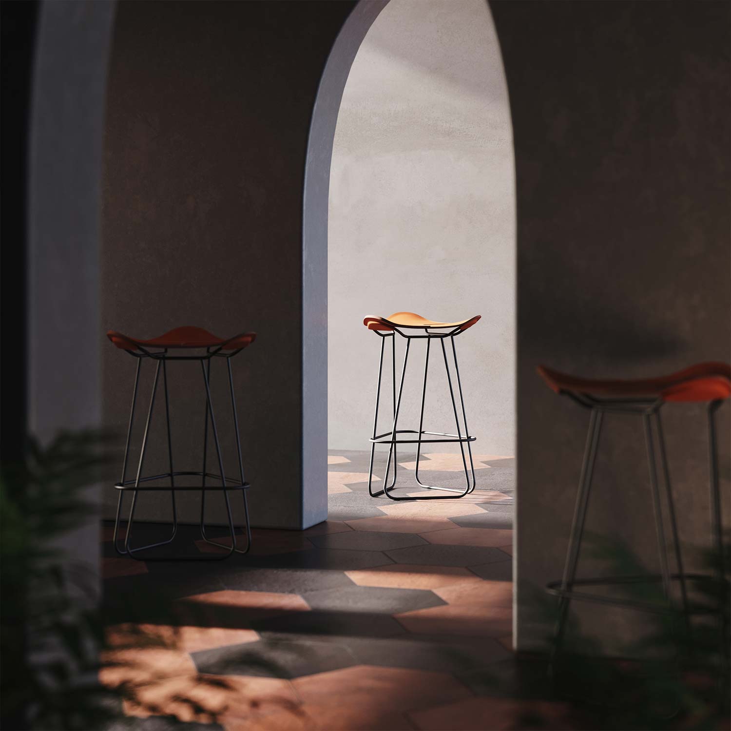 Cuero - Pampa Barhocker H65 cm schwarz/schwarz