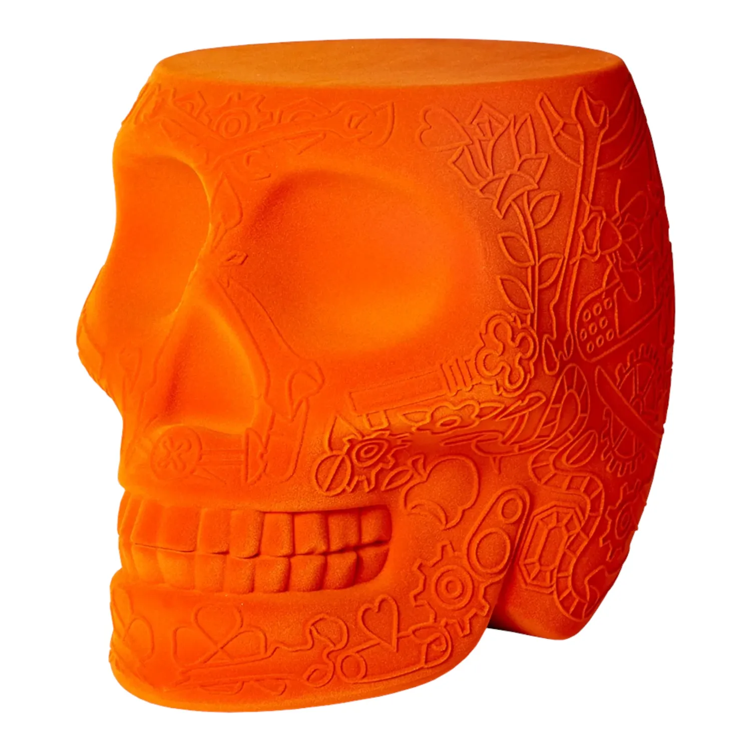 Qeeboo - Mexico Hocker Beistelltisch Velvet Finish orange
