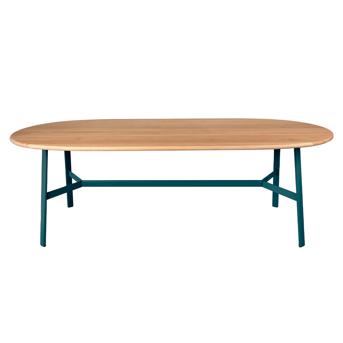 Fermob - So'O Ovaler Tisch Eiche 220x95 cm acapulcoblau