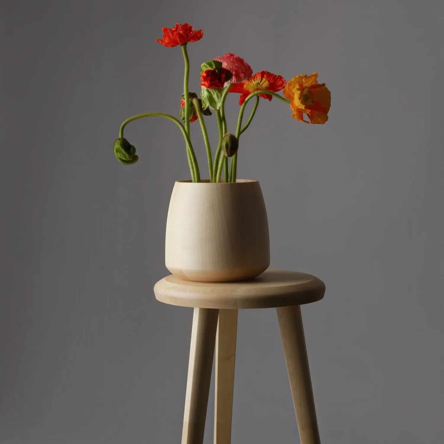 Decor Walther - ONYO Vase m. Steingutbehälter esche dunkel