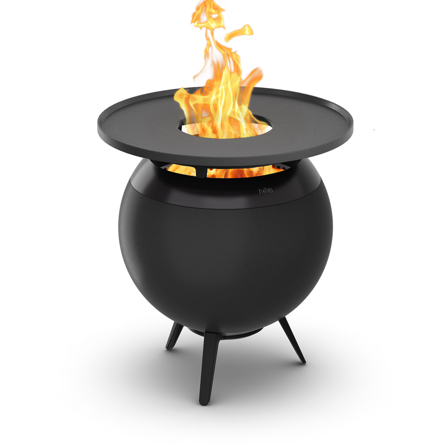 Höfats - MOON 45 all black Grillset mit niedrigem Fuß