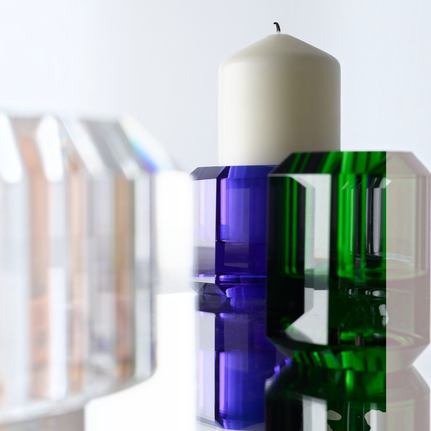 Decor Walther - KRISTALL Kerzenhalter anthrazit