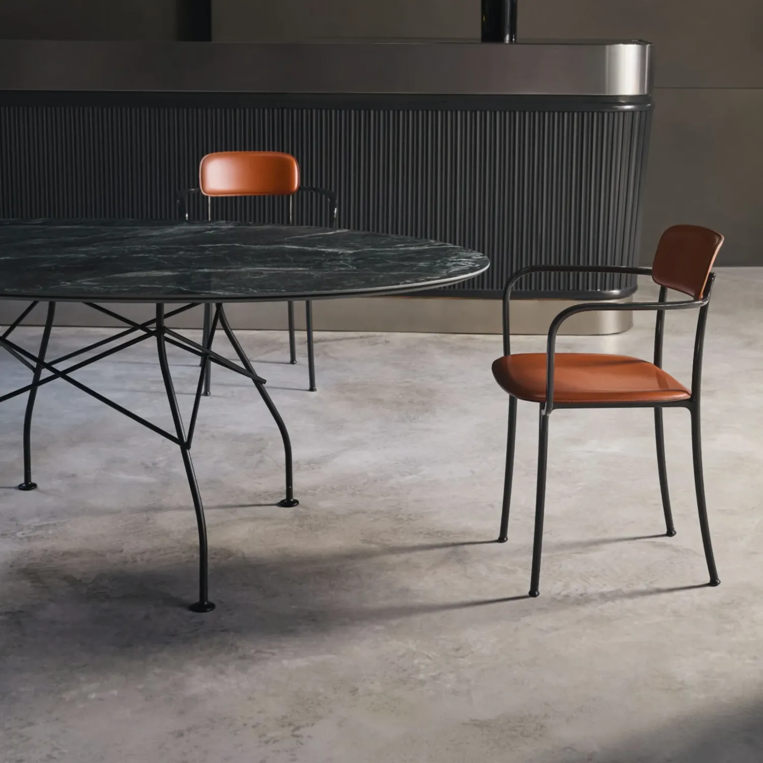 Kartell - Savoia Kleiner Ledersessel Leder/anthrazit
