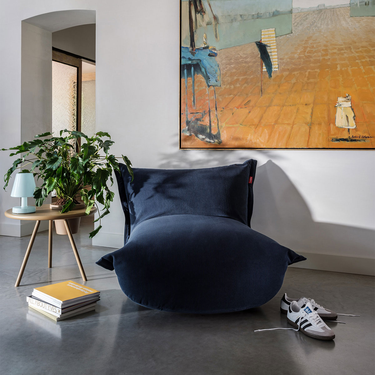 Fatboy - The BonBaron Slim Cord Recycled Sessel deep blue