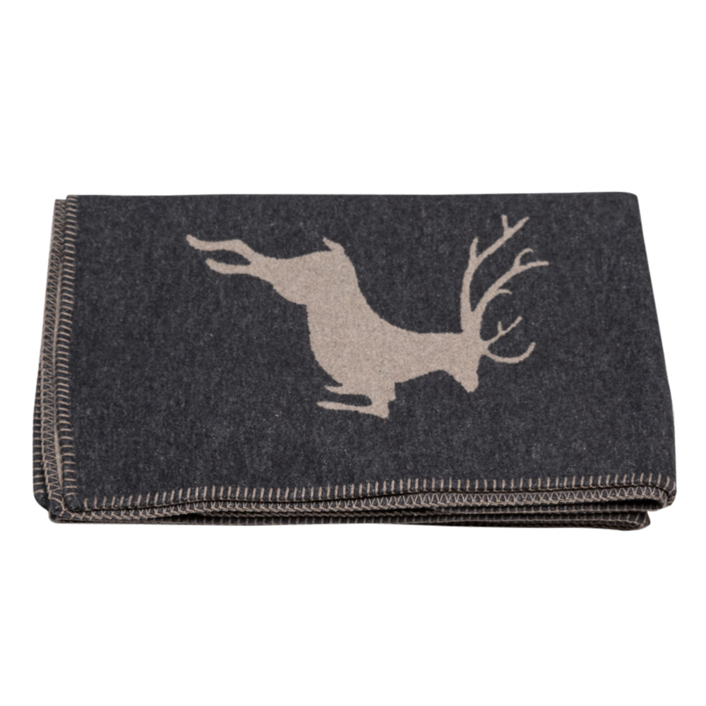 david fussenegger sylt baumwolldecke hirsch anthrazit 96262