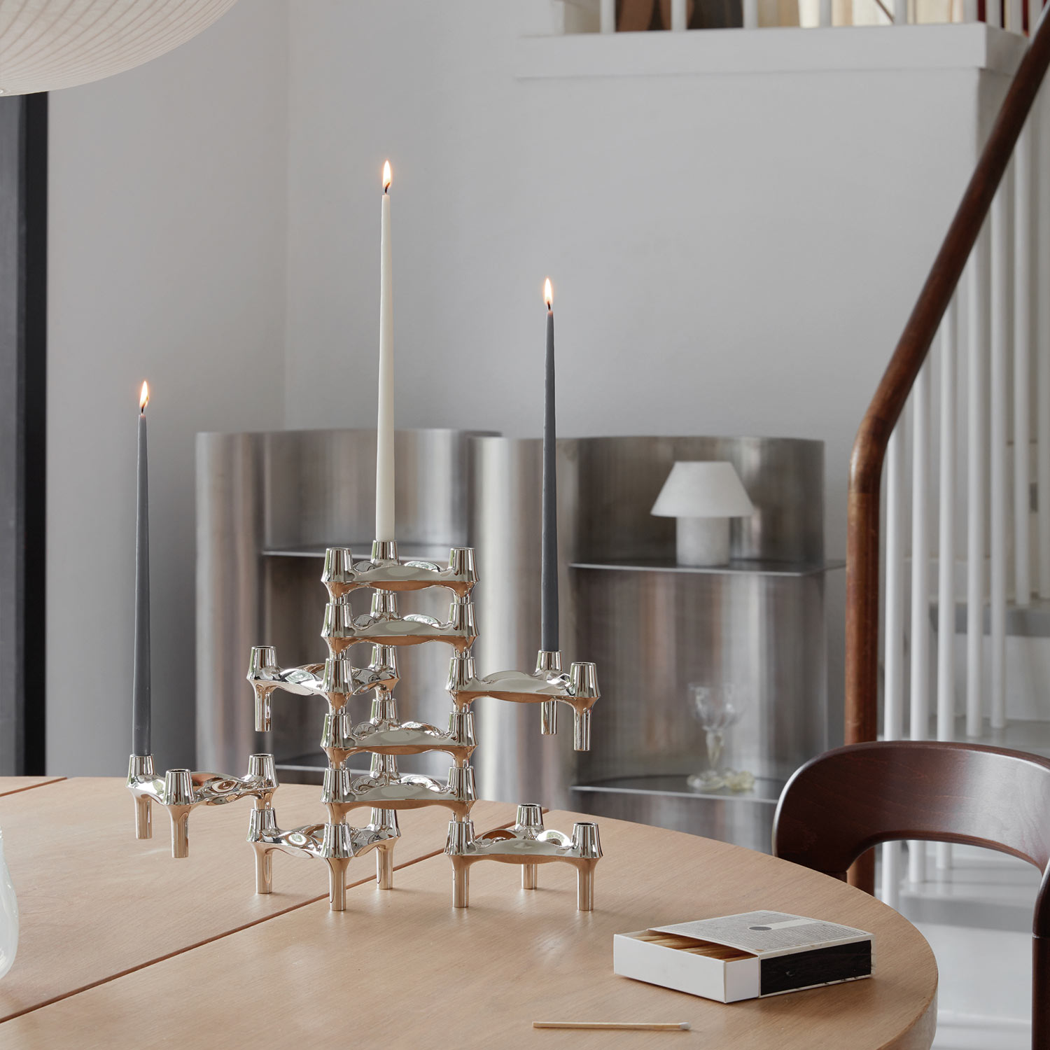 stoff nagel bmf kerzenhalter ambiente esszimmer chrom kerzen 97089
