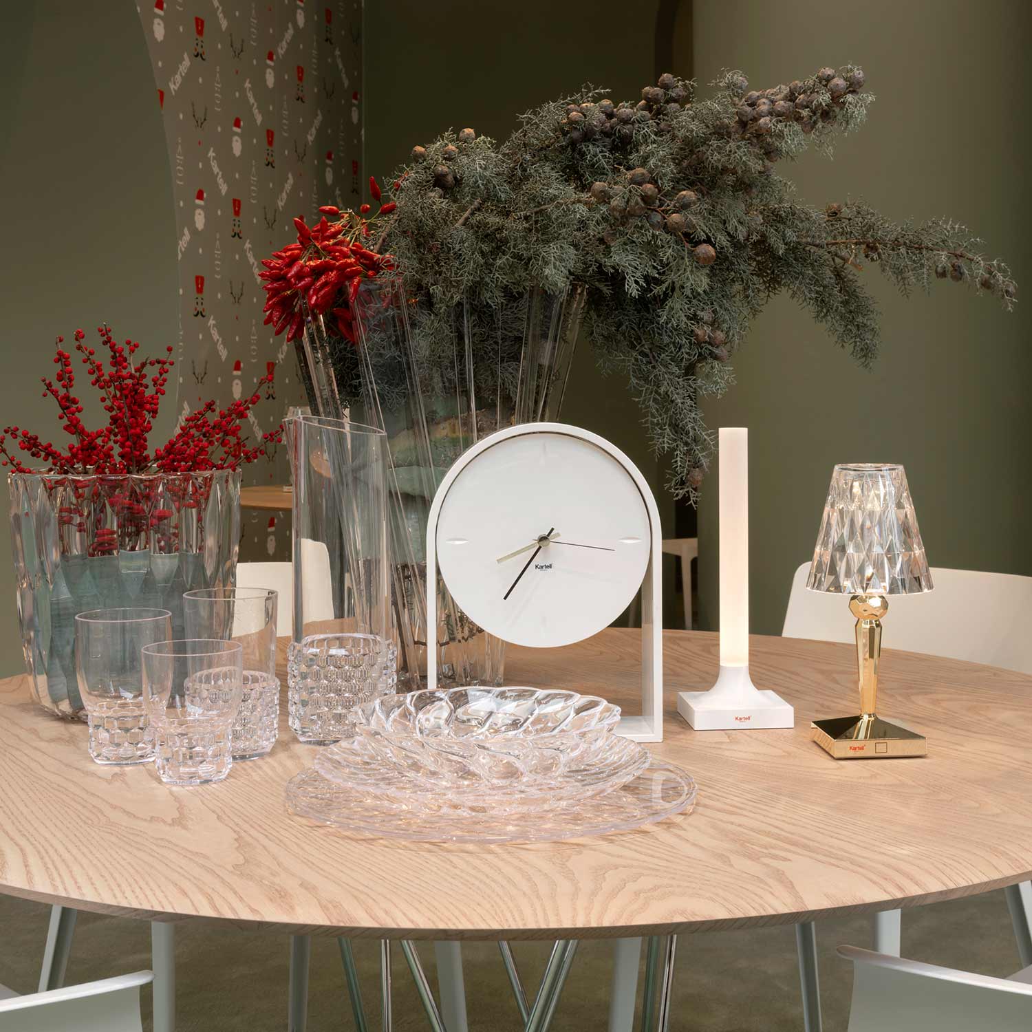 kartell battery tischleuchte weiss gold 77130