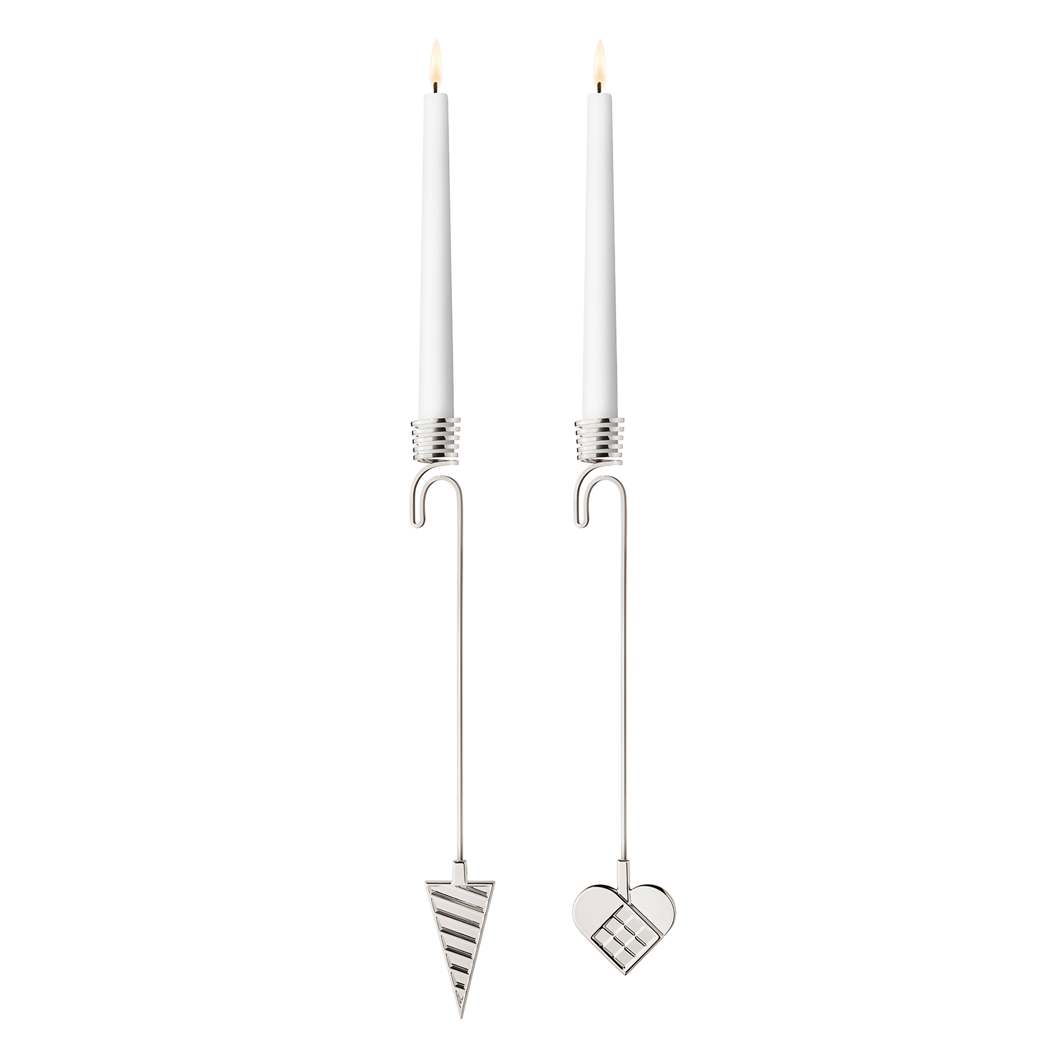 Georg Jensen - Kerzenhalter Set 2025 Herz Spitzt. palladium