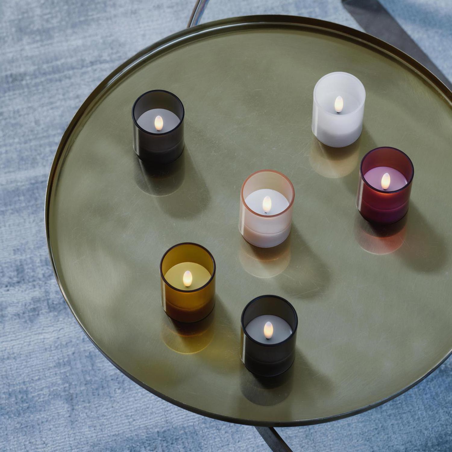 Moods&More - LED-Hurricane-Kerzen 2er-Set vintage rose