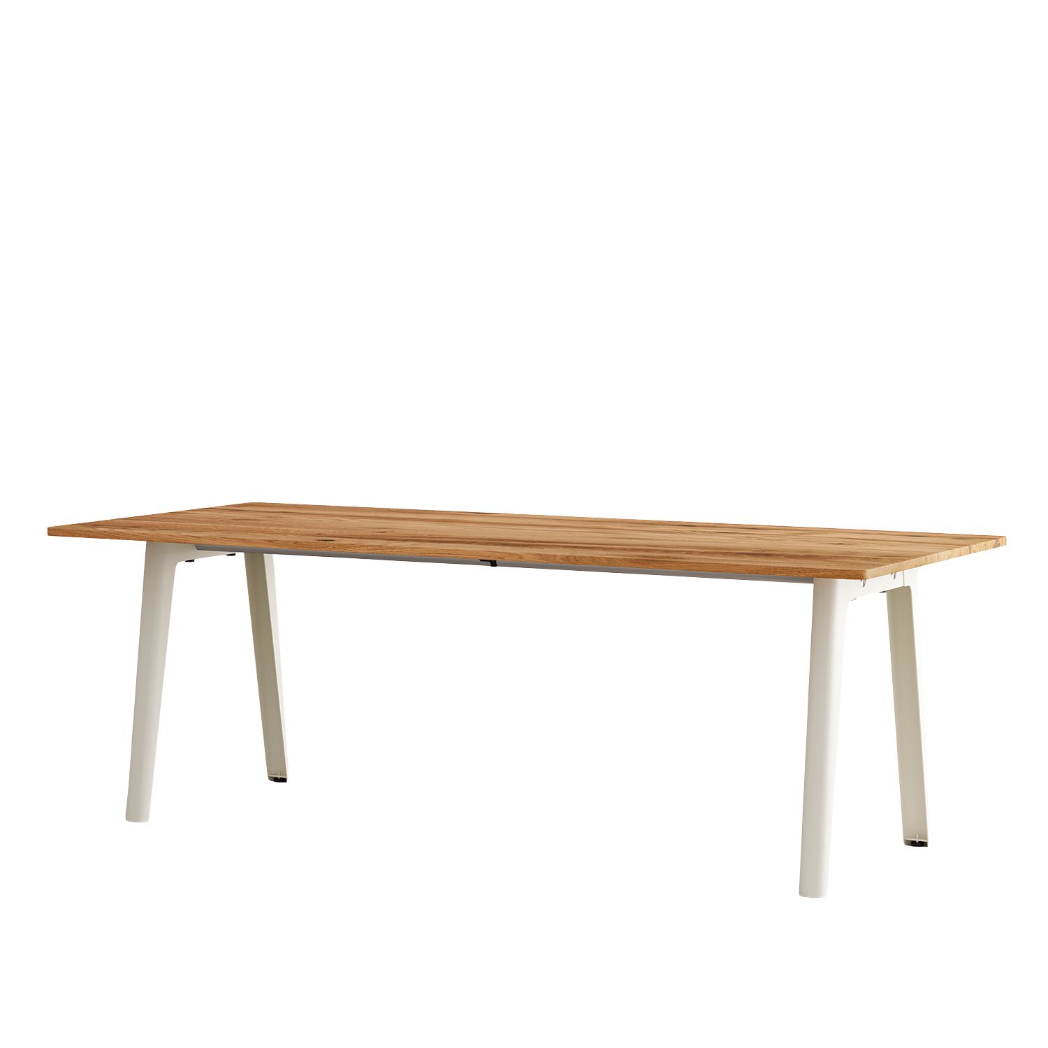 Tiptoe - New Modern Esstisch 220x95 cm cremeweiß/Eiche