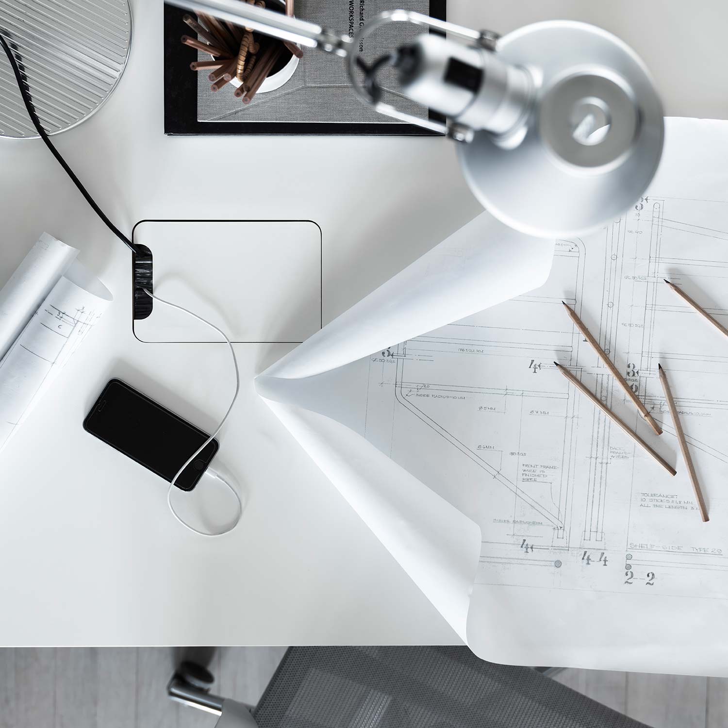 weiss schreibtisch draufsicht string 95067