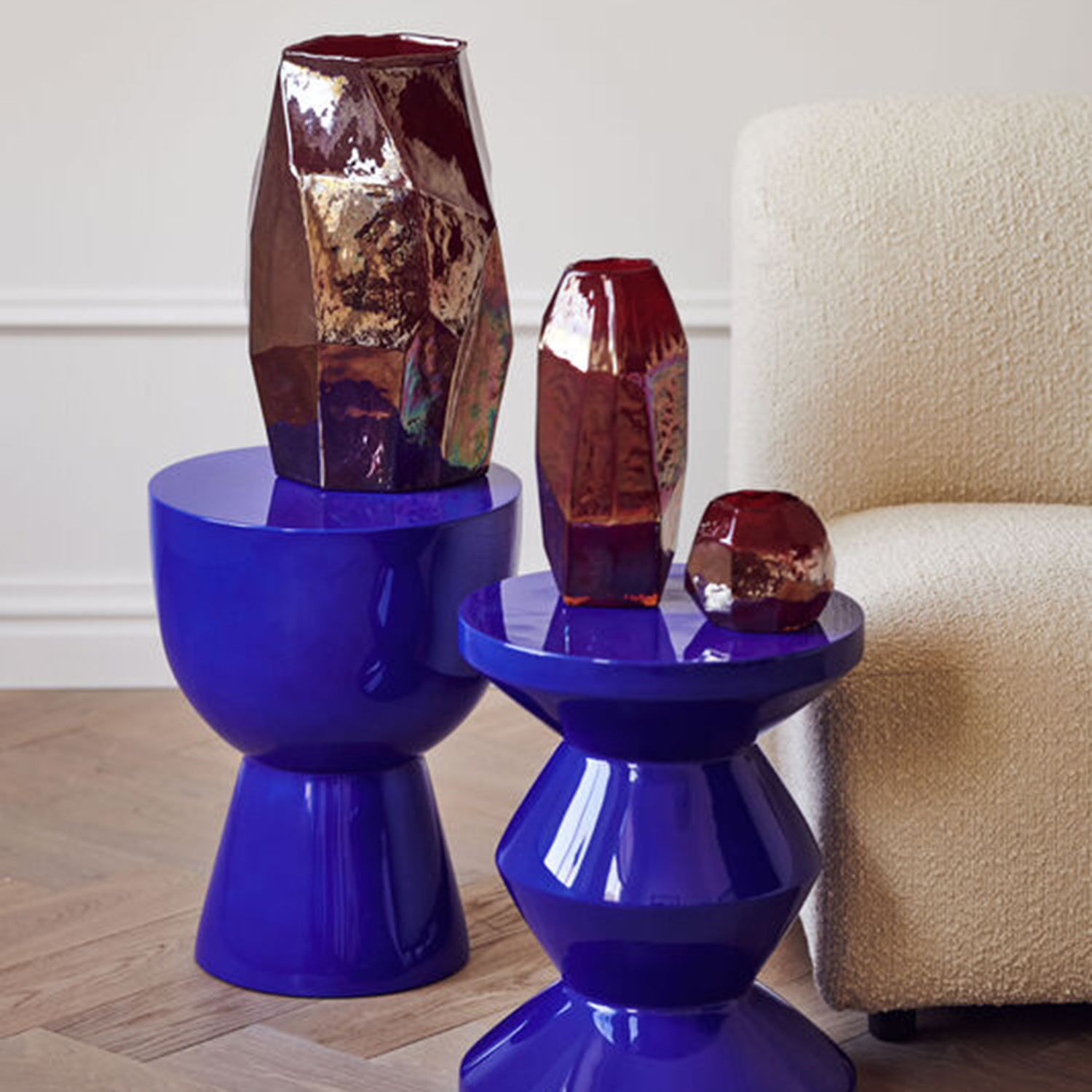 pols potten tam tam hocker dunkelblau beistelltisch 97844