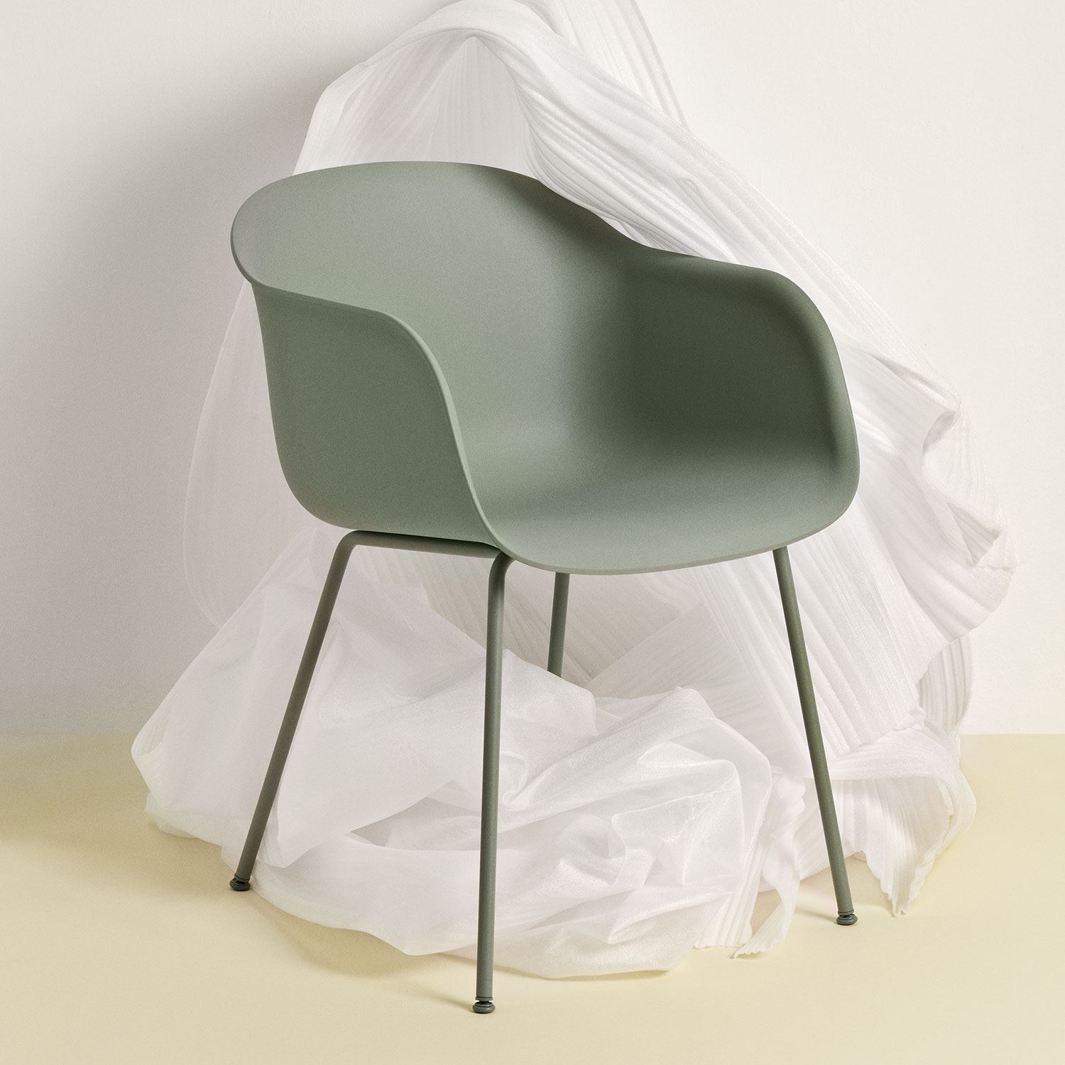 fiber chair tube base dusty green muuto 53814