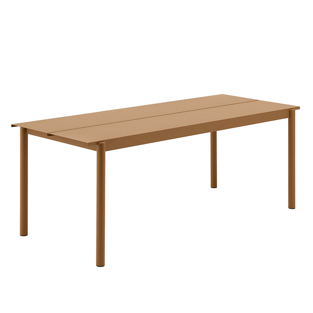 muuto linear steel table burnt orange 200 65441