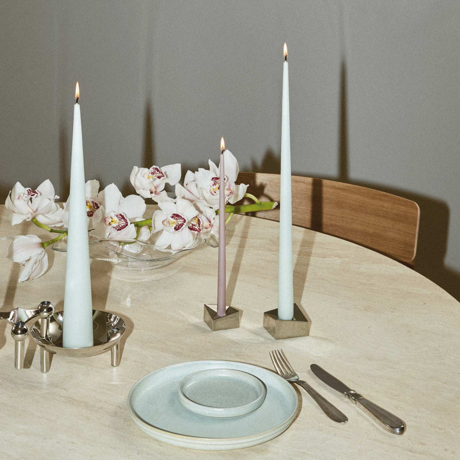 Stoff Nagel Reflect kerzenhalter schwarz chrom gross ambiente uebersicht esstisch 86397