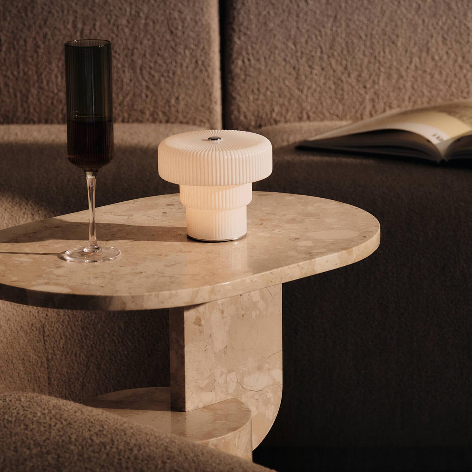 Ferm Living - Ripple portable Lampe H16,5 weiß