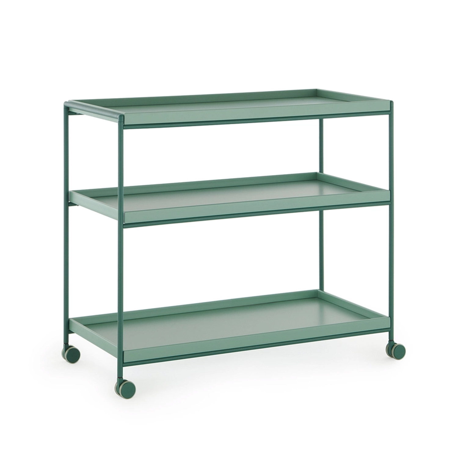Kartell - Trays Servierwagen lackiert grün