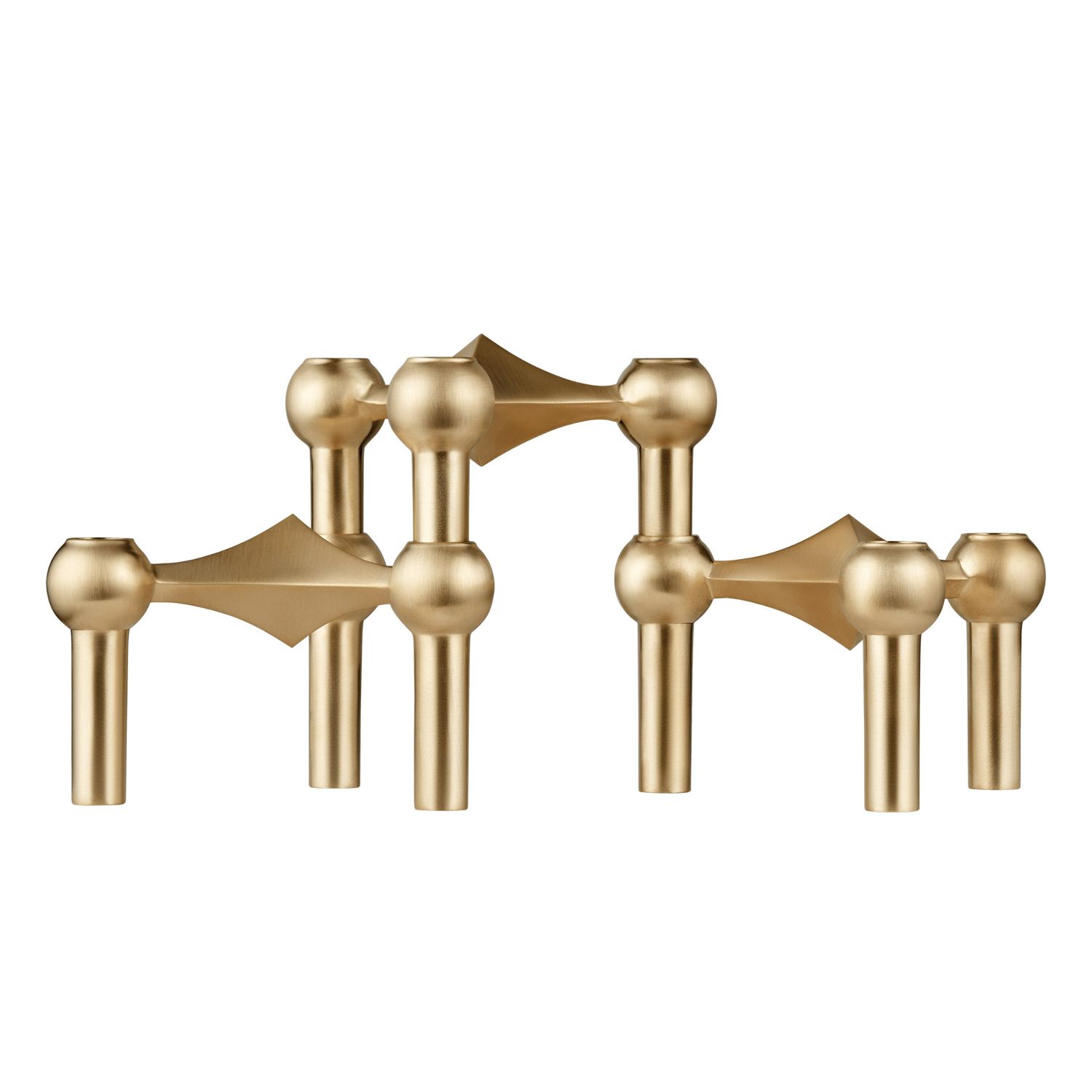 STOFF Nagel - Kerzenhalter 3er Set messing gebürstet