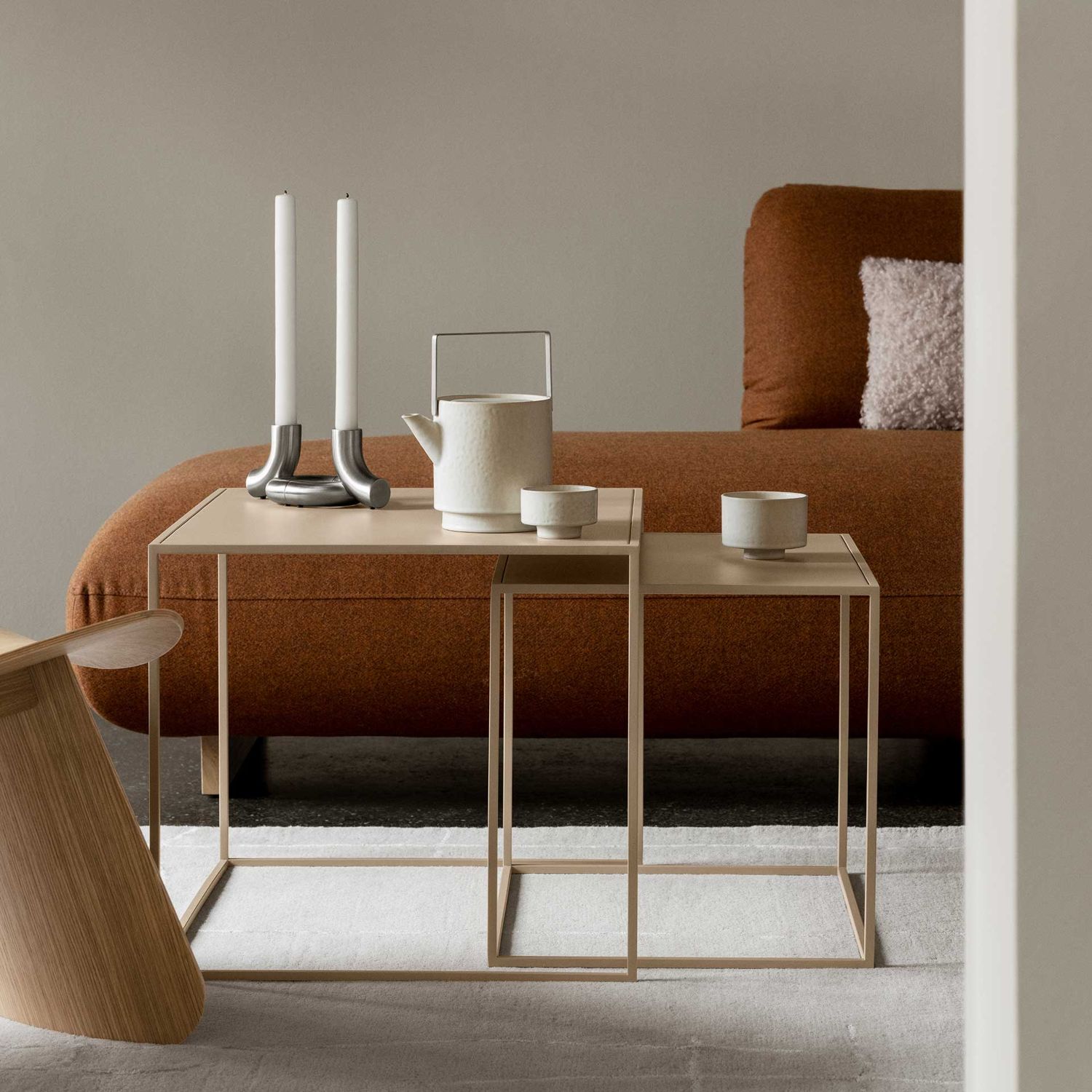 blomus - FERA Beistelltisch Größe L 2er Set Steel Gray