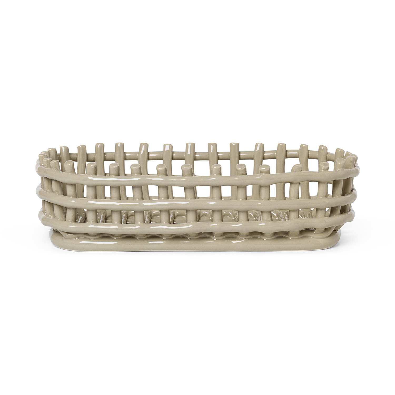 ferm living ceramic basket oval cashmere 74999