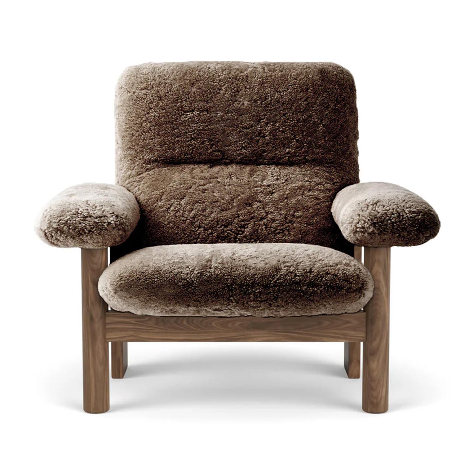 Audo - Brasilia Loungesessel Sheepskin Walnut/Sahara