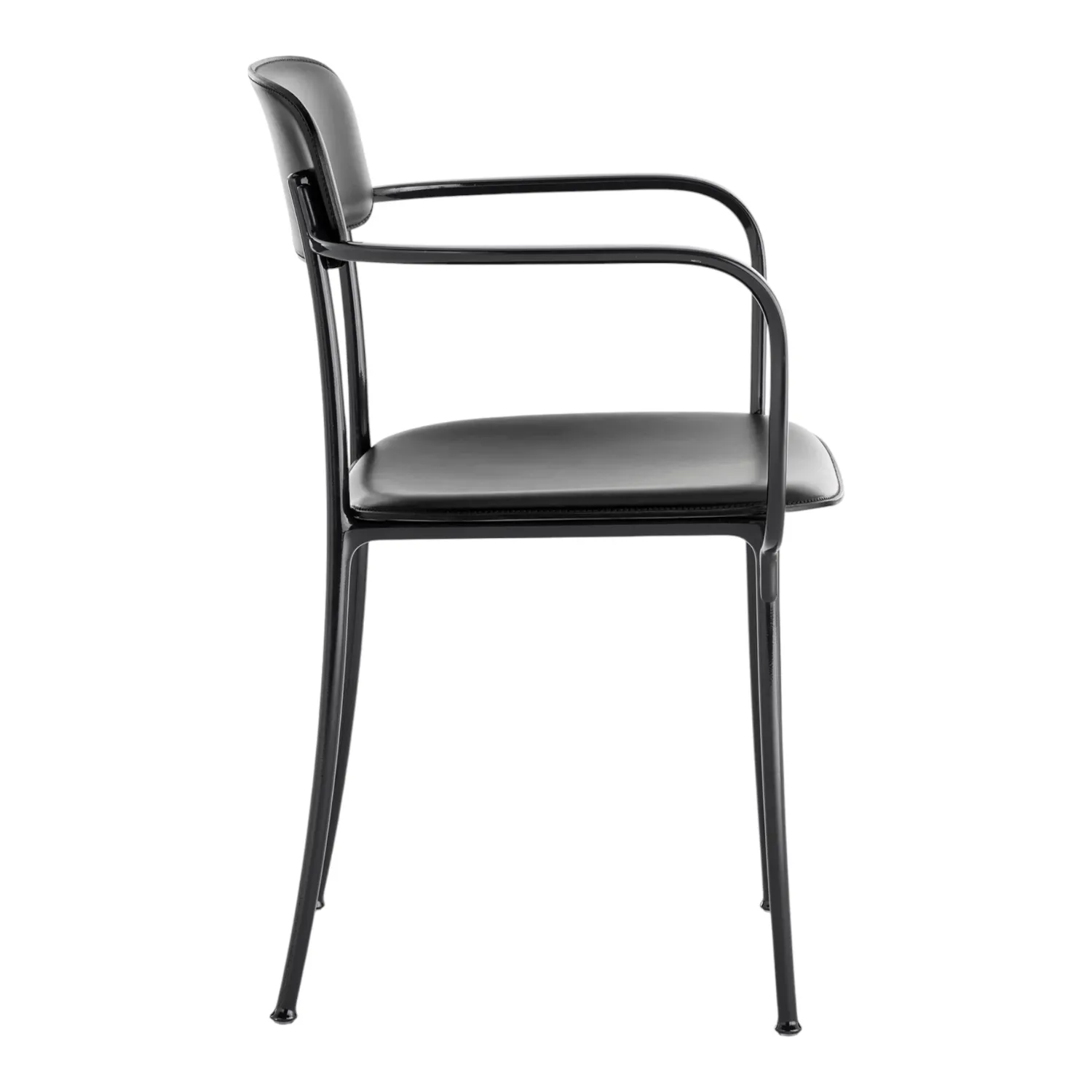 Kartell - Savoia Kleiner Ledersessel schwarz/solid anthrazit