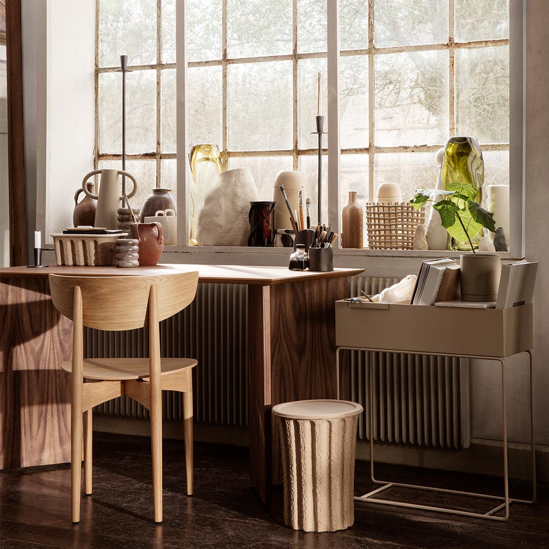 ferm living hoy kerzenhalter low paper pulp paperbin 69786