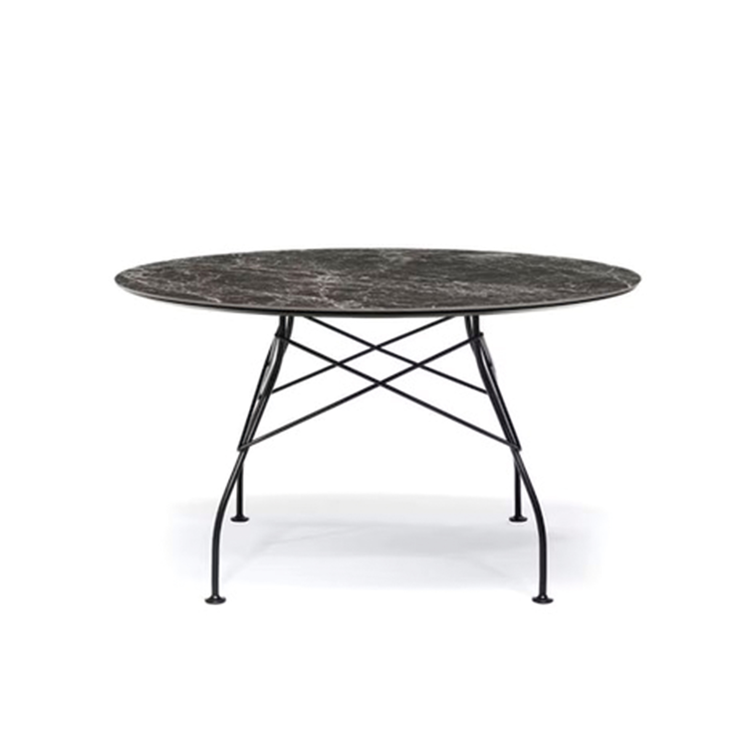 kartell glossy tisch schwarz brown emperador 79182