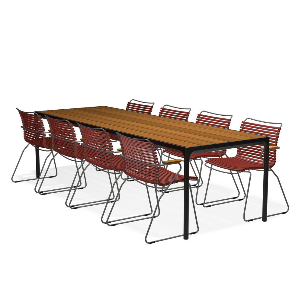 HOUE - Set Four schwarz 270x90 cm + 8x Click S. paprika