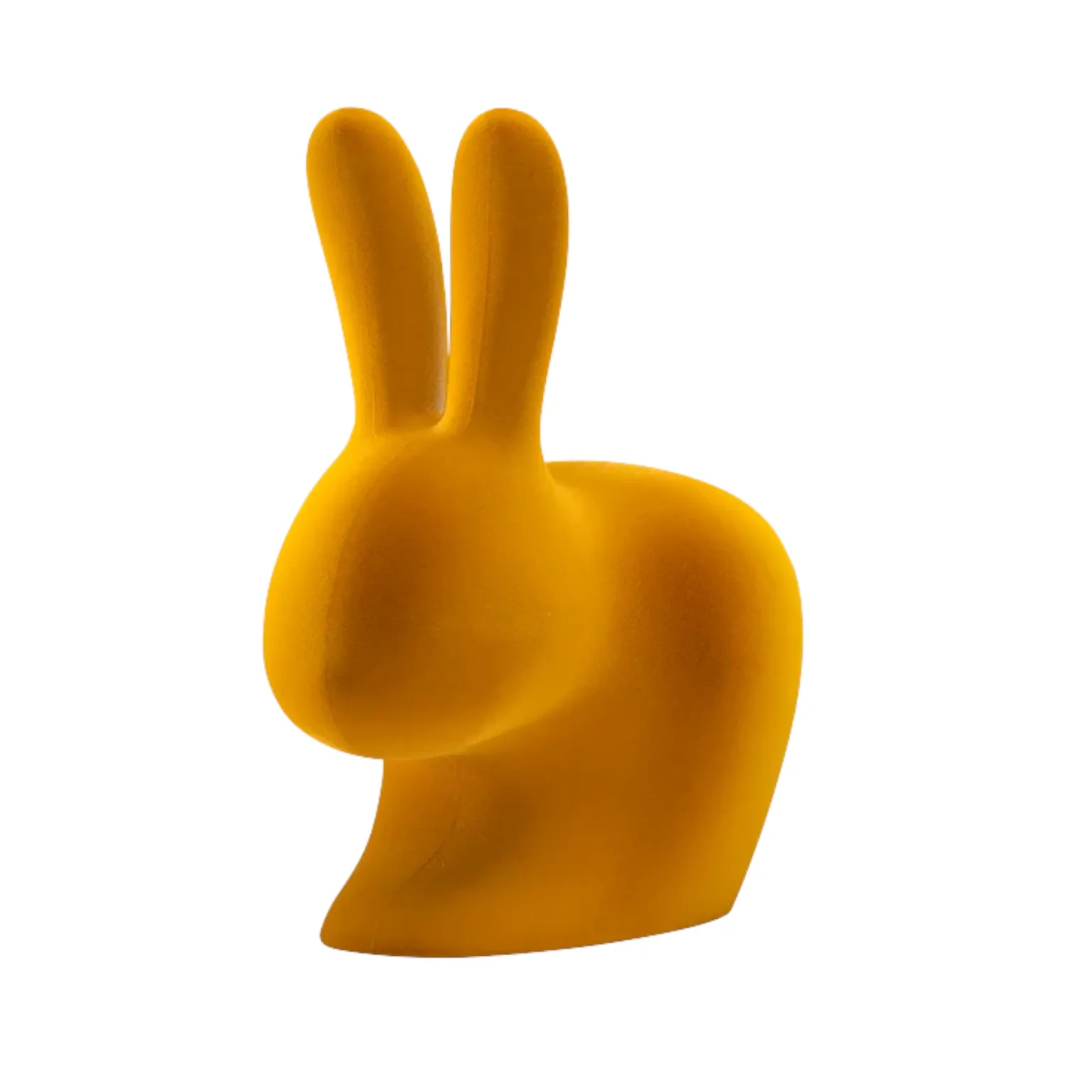 Qeeboo - Rabbit Stuhl Baby Velvet Finish dark gold