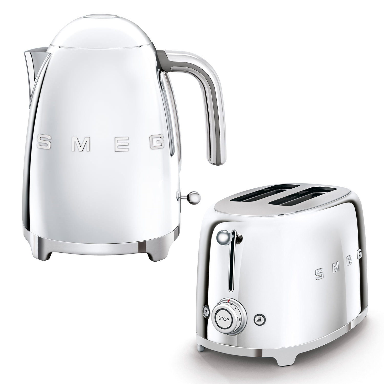 SMEG - Wasserkocher und Toaster Set chrom