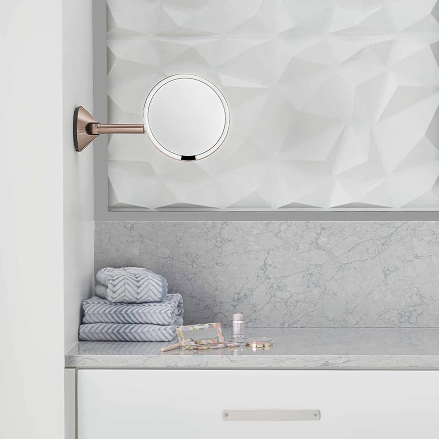 simplehuman sensorspiegel mit wandhalterung verdrahtet rosegold bad 98289