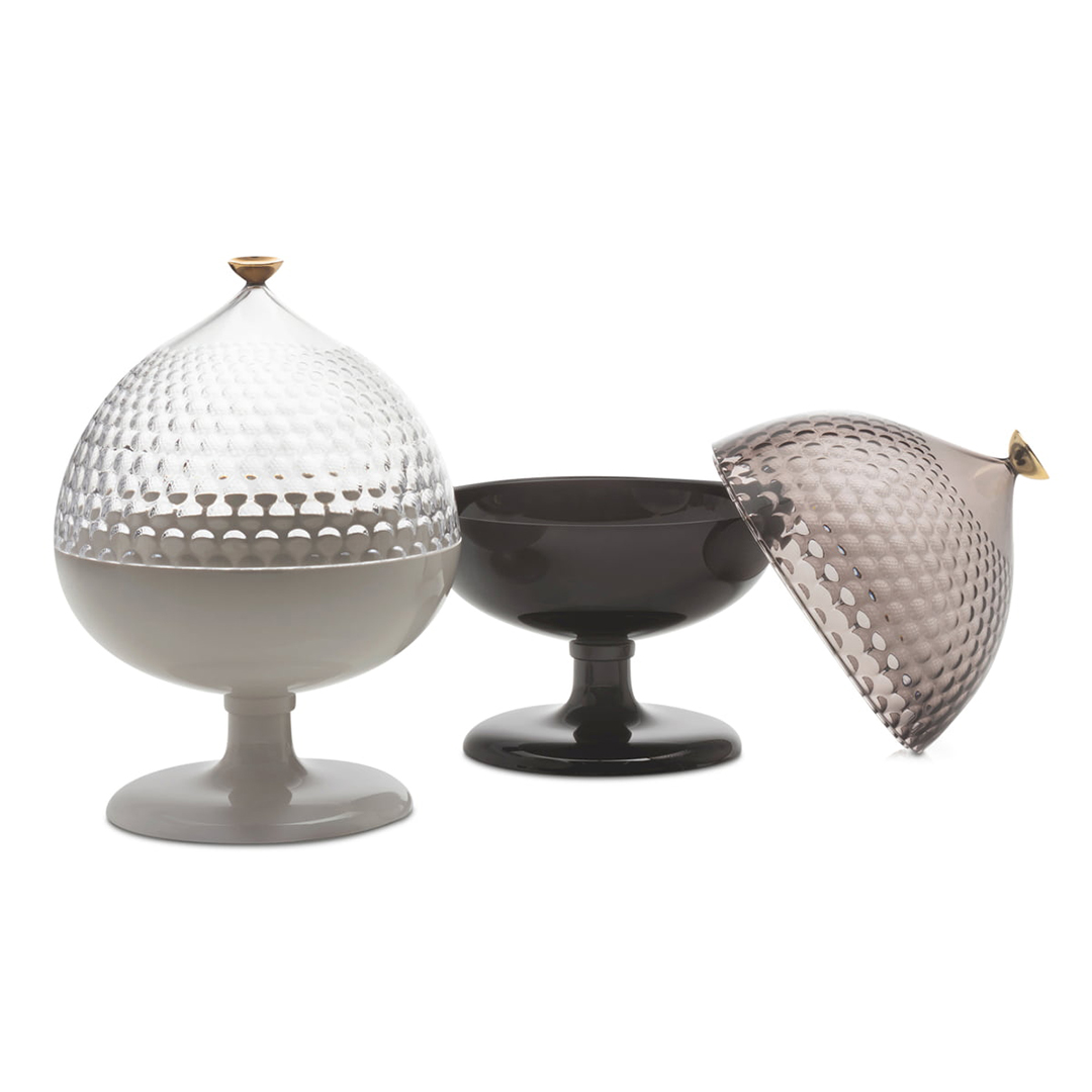 kartell pumo aufbewahrungsglas transparent weiss 74419