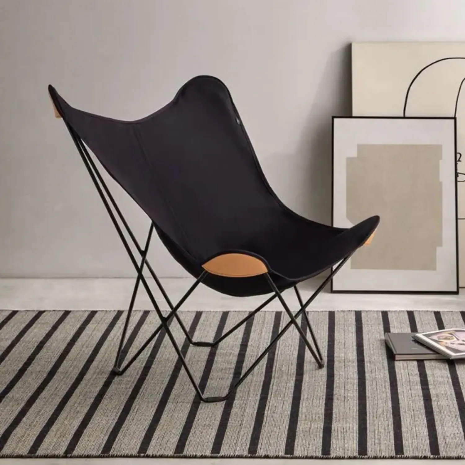 Cuero - Canvas Mariposa Baumwolle off-white / schwarz