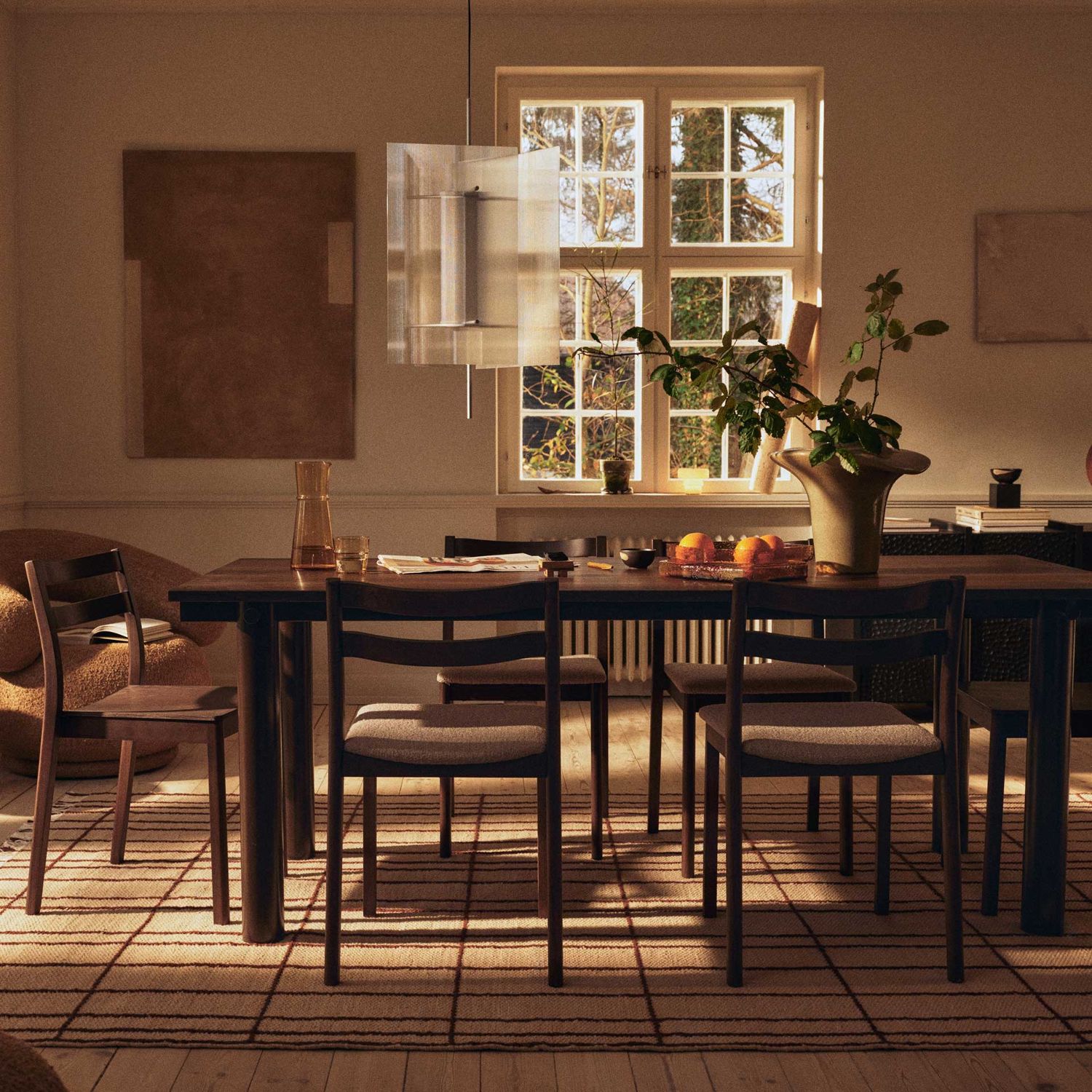 Ferm Living - Atura Tisch 160x90 Chocolate/Burgundy Linoleum