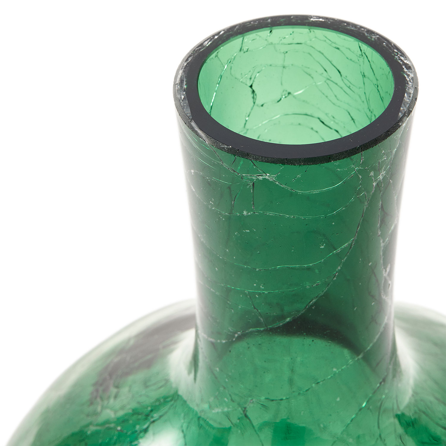 pols potten crackled glas vase s dark green detail 101423