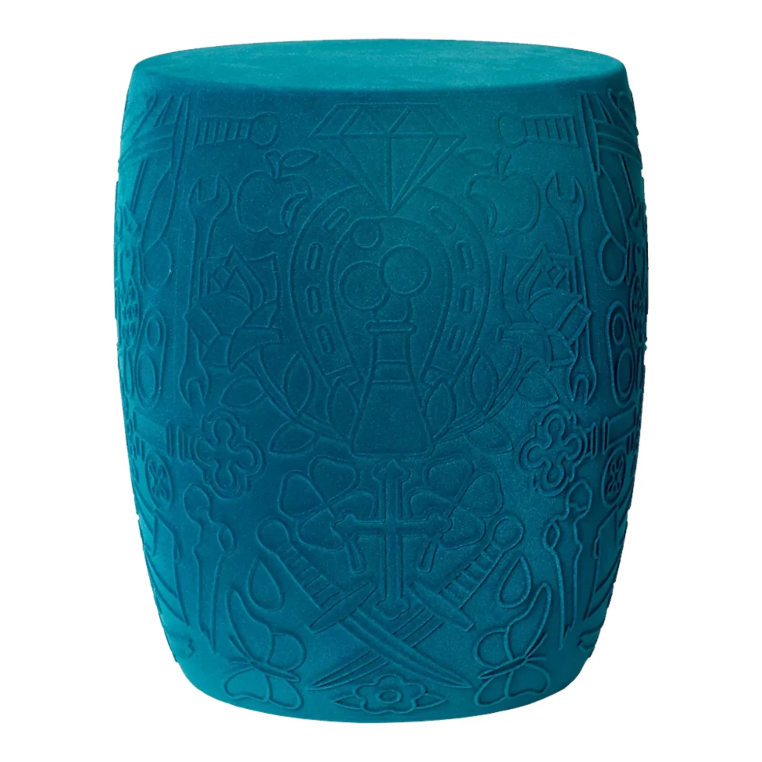 Qeeboo - Mexico Hocker Beistelltisch Velvet Finish hellblau