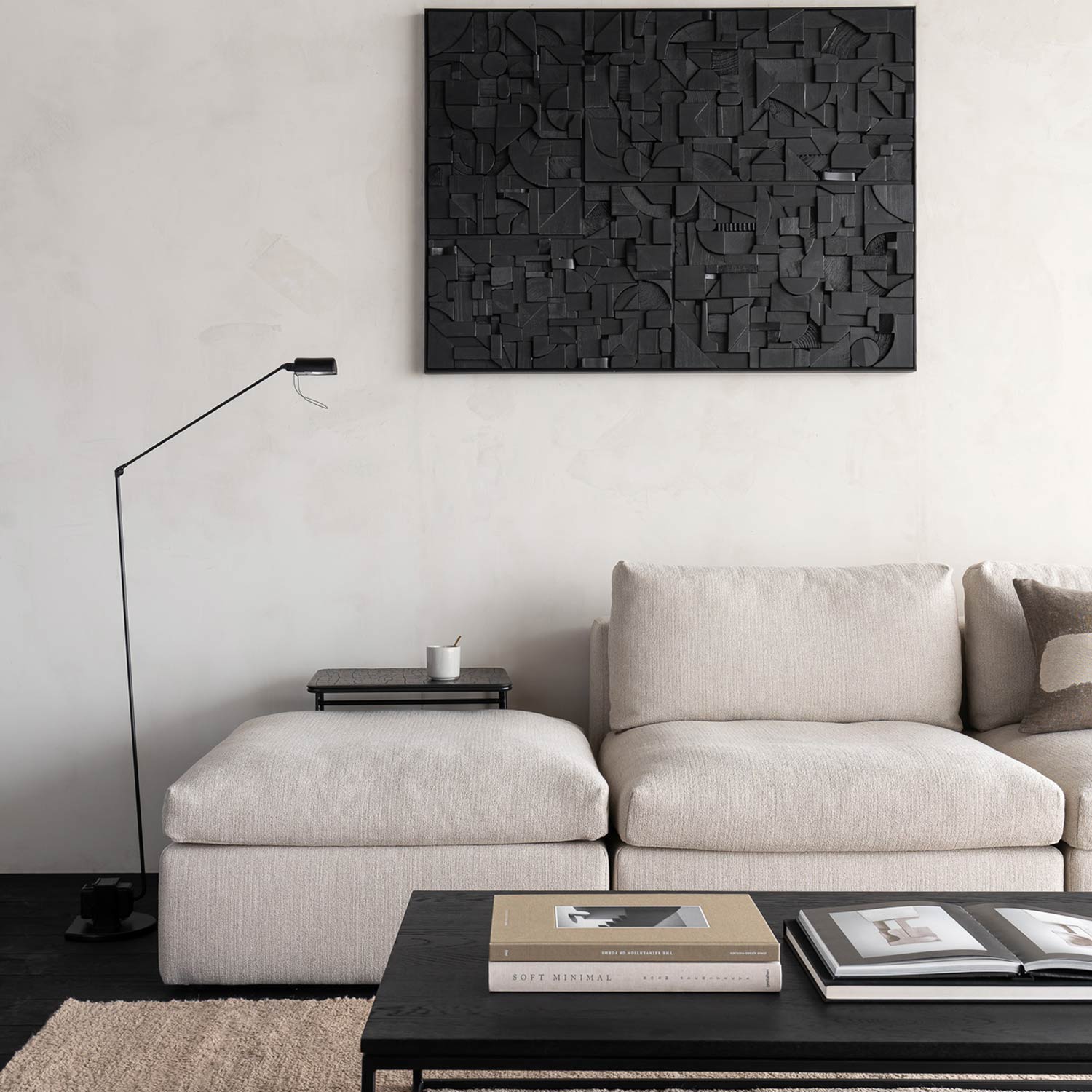 ethnicraft bricks wanddekoration schwarz gross rechteckig wohnzimmer 92260