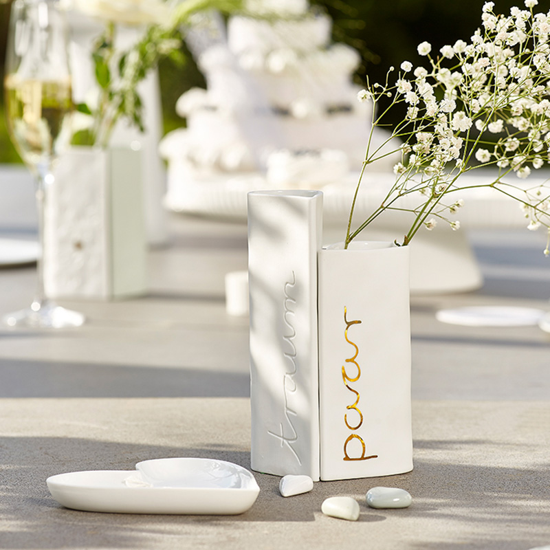 Räder Design - Hochzeit Porzellan-Vasen-Set Plissiert