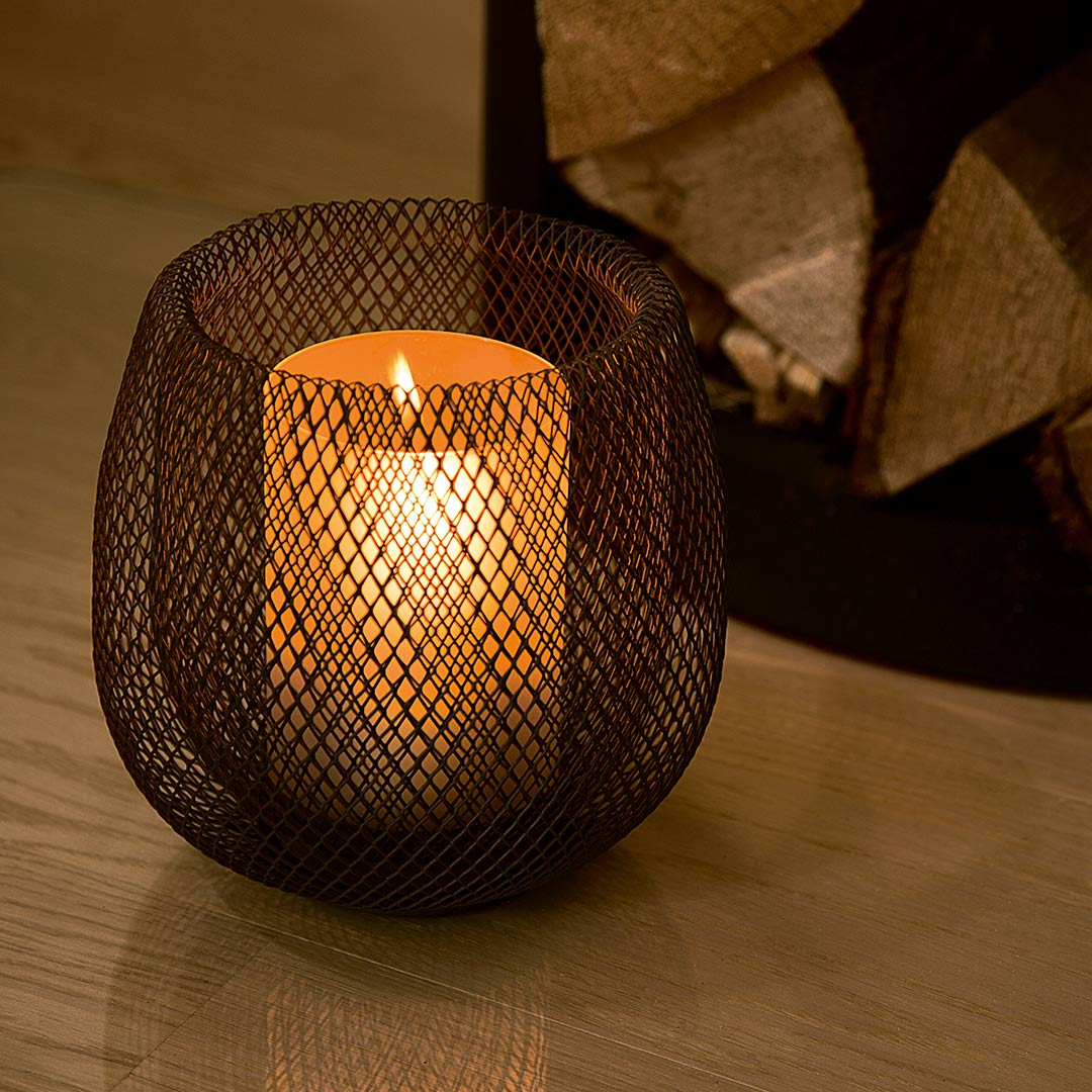 philippi mesh windlicht stahl glas 81157