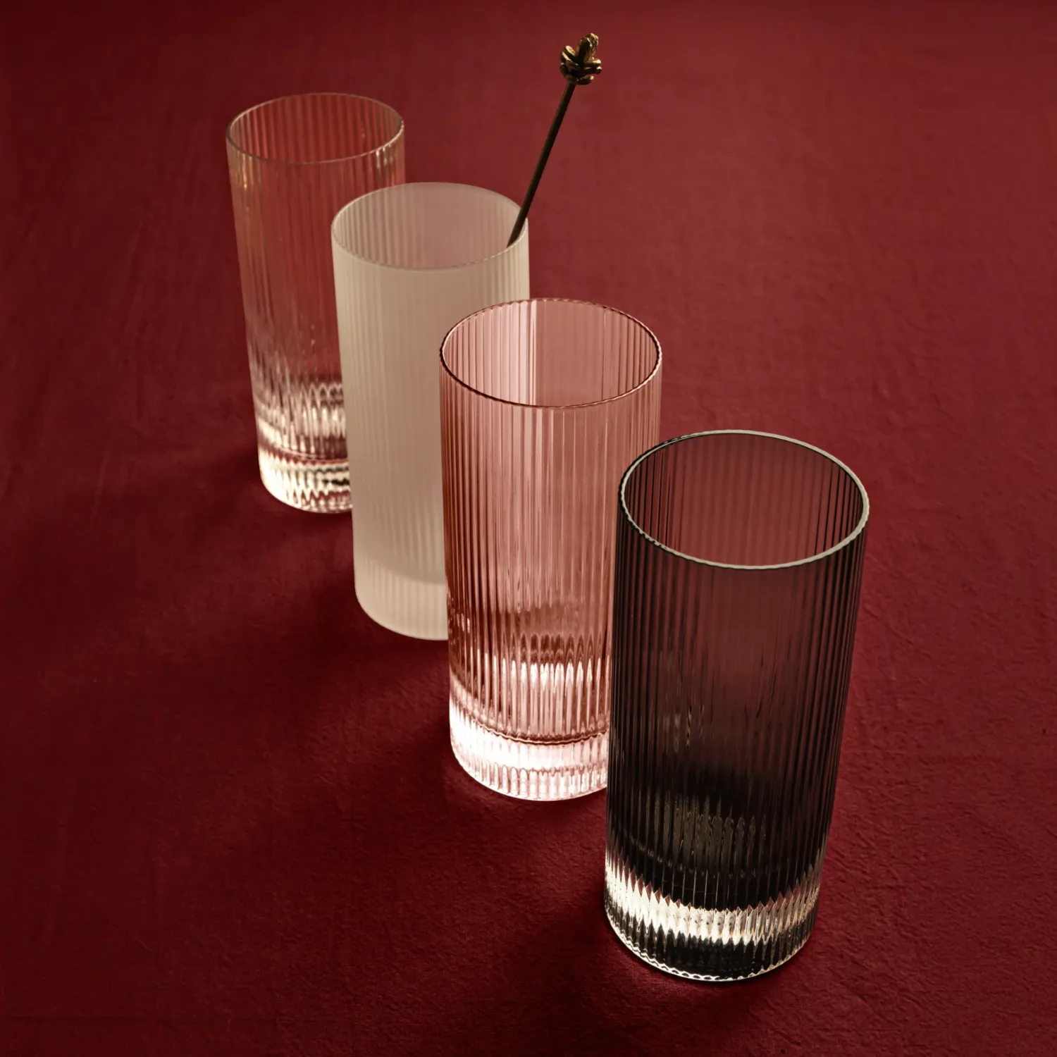 Ferm Living - Ripple Highball Gläser 2er Set frosted