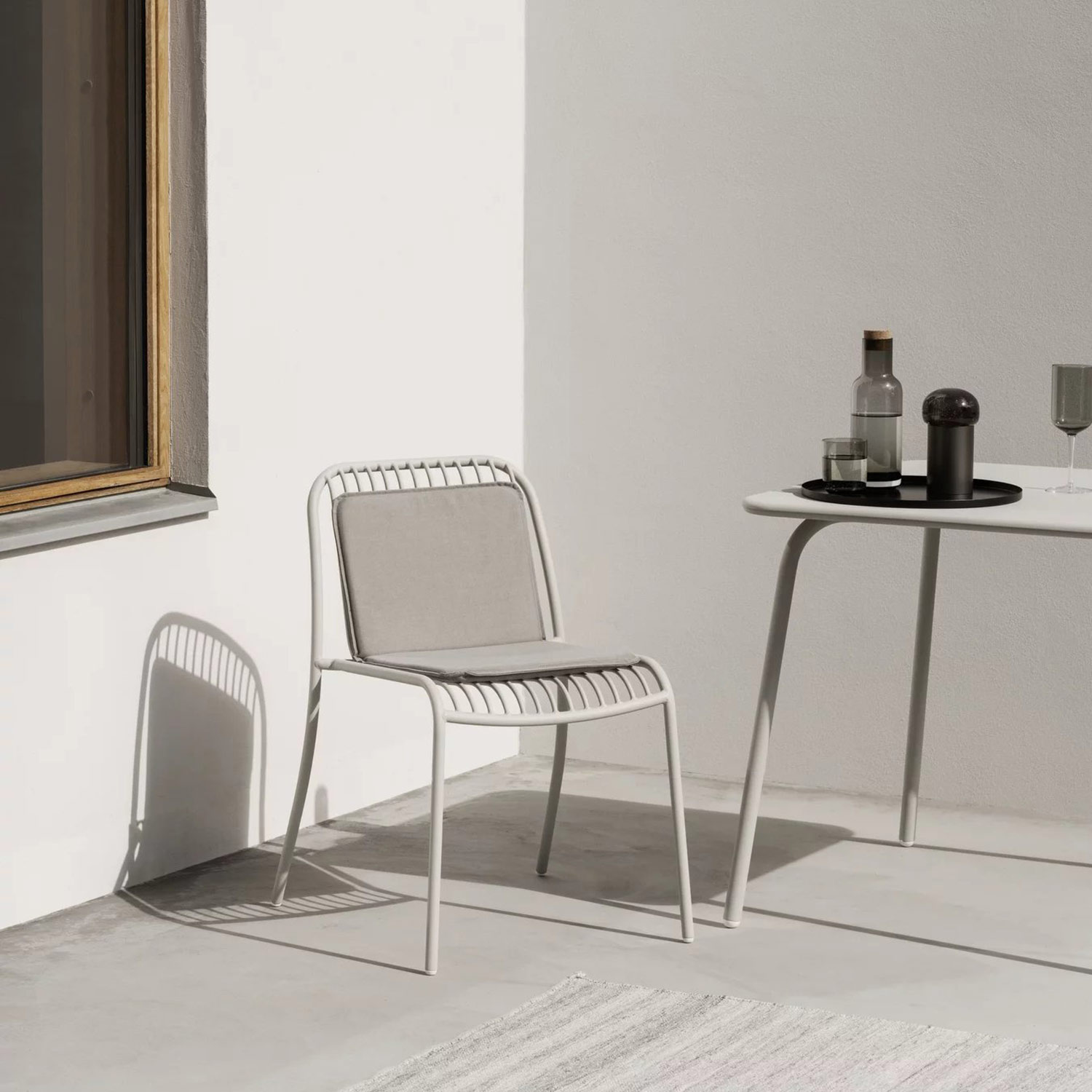 blomus yua wire stuhl silk grey terrasse 100260