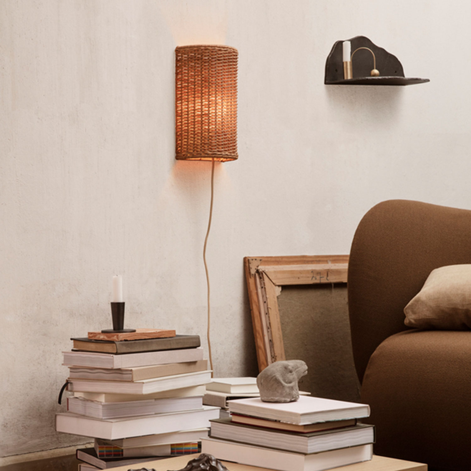 ferm living fracture shelf black wandregal 69412